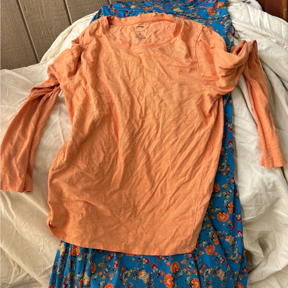 Elegant Orange Long Sleeve Women's Top